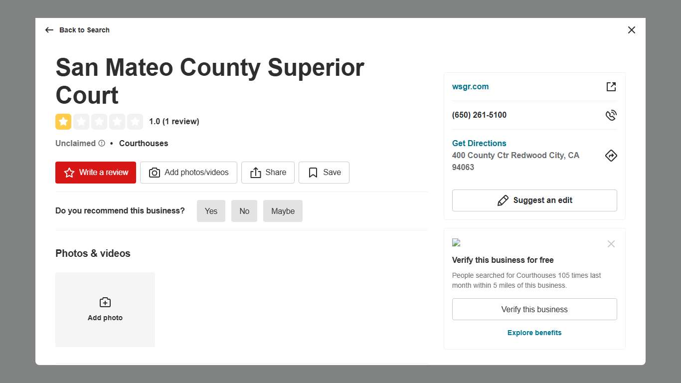 SAN MATEO COUNTY SUPERIOR COURT - Updated January 2026 - 400 County Ctr, Redwood City, California - Courthouses - Phone Number - Yelp